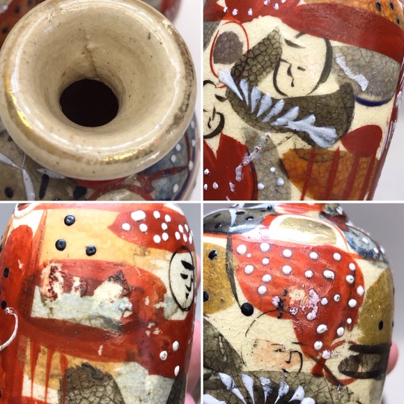 Mid-Century MINIATURE Moriage Ceramic Vases, Set of 3 - Picture 14 of 14